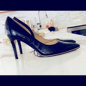 Marc Fisher- Black Leather Heels (Size 8) NEW